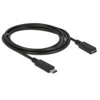 USB 3.2 Gen 1 Verlängerungskabel, USB-C Stecker > USB-C Buchse schwarz, 1,5 Meter, SuperSpeed