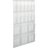 HELIT Stehsammler Prospekthalter Placativ Wandset 6 x A4 + 12 x DINlang glasklar