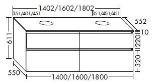 Burgbad WTU Lin20 Melamin 611x1802x552 Kieselgrau Matt, SGRC180F6798 SGRC180F6798