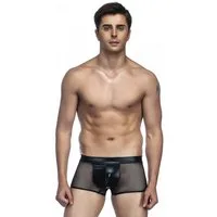 Lau-Fashion Boxershorts Boxershorts Netz Slip Lack Leder Wetlook Männer Unterwäsche M/L