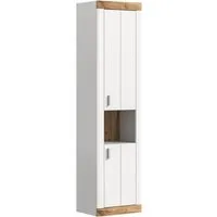 welltime Hochschrank Landsby, Breite 45cm, 2 Türen (Türanschlag wechselbar), 2 Einlegeböden (1-St) Hängeschrank, Wandschrank, Badmöbel, Badschrank, Schrank,Bad