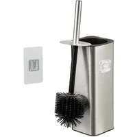 relaxdays WC-Garnitur Toilettenbürste zur Wandmontage, silber