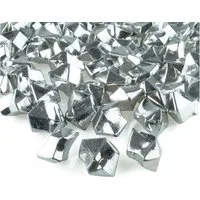 Goodymax Streudeko Goodymax® Kristall-Eis 25 mm Silber Metallic Metalloptik 50 Stück, Ziersteine Dekosteine Granulat Diamanten Edelsteine Dekoeis