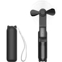 LA CUTE Handventilator Tragbarer Mini Handventilator faltbar USB-C Akku leise Schwarz, Faltbar, Powerbank-Funktion, 3 Stufen, leise, tragbar