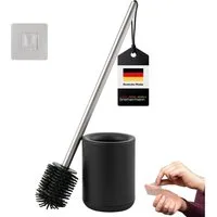 bremermann WC-Reinigungsbürste WC-Garnitur BARBENA mit flexibler TPR-Bürste, Edelstahlgriff, schwarz, (1-tlg)