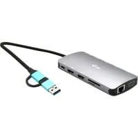 USB 3.0 USB-C/Thunderbolt 3x Display Travel Nano Dock LAN Power Delivery 100W, Dockingstation silber, Anschluss per USB/Thunderbolt 3/4