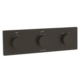 KLUDI-Push, Tronic Elektronisches Unterputz-Thermostat mit Feinbauset Mattschwarz 3830039-00
