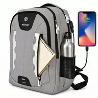 HELLSER Laptoprucksack & Schulrucksack NOVA Unisex mit USB-Ladeanschluss & Laptopfach 16 Zoll, Wasserabweisend, Reiserucksack Handgepäck, Reflektoren, Ergonomisch