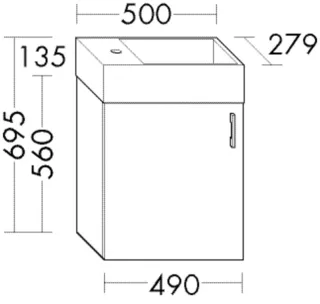 Burgbad Mineralguss-Waschtisch+Waschtischunterschrank System 30 Preisgruppe 4 Sana Weiß SHGP050RF3359C0037