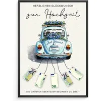 Tigerlino Poster Geldgeschenk zur Hochzeit Brautpaar Hochzeitsgeschenk Geld