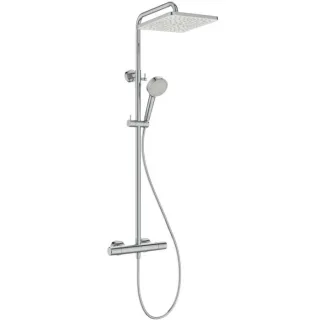 Ideal Standard Ceratherm T25 N Duschsystem mit Thermostat A8496AA Aufputz, Vertical Flex, Wasser- & Energiesparend, Chrom