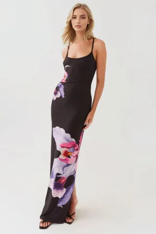 Blumen Bodycon Kleid mit quadratischem Kragen
