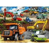 Ravensburger Puzzle 100 Teile Kinder Puzzle XXL Fahrzeuge auf der Baustelle 12973, Puzzleteile