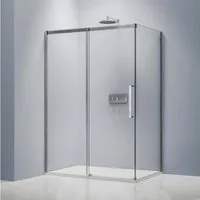 Bernstein Eckdusche DX906 FLEX 100x90 cm, BxT: 100x90 cm, Schiebetür 100cm Seitenwand 90cm Soft-Close 8mm Nano