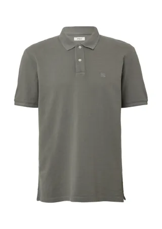 s.Oliver Red Label - Poloshirt mit Flammgarnstruktur grau - Gr. - M