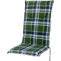 Sun Garden Hochlehnerauflage Hochlehner Naxos 90761-202 grün-weiß kariert 120x48x5,5 cm Sun Garden, (1 St), Halteband verstellbar mit Bindebändern