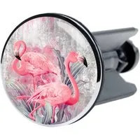 Sanilo Waschbeckenstöpsel Flamingo 2, Ø 4.0 cm, hochwertig, universell, mit Motiv, 100% wasserdicht