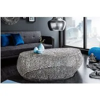 riess-ambiente Couchtisch LEAF 130cm silber - Metall-Aluminium-Legierung, Handarbeit, kunstvoll, Hochwertiges Statement-Piece - ideal für Wohnzimmer, Couch- & TV-Ecke