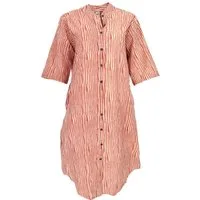 Guru-Shop Midikleid Boho Hemdkleid, lange gestreifte Tunika - rost alternative Bekleidung