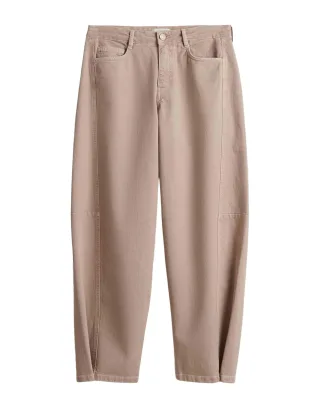 Opus - Stoffhose im modischen Barrel Fit und 7/8-Länge braun - Gr. - L28