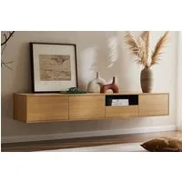 riess-ambiente TV-Board LOFT 200cm natur/schwarz - hängend, Eichen-Design, 7 Fächer, Schublade (Einzelartikel, 1 St), Sideboard mit Ablage & Stauraum- ideal für Flur, Wohnbereich & TV-Ecke
