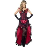 Rubies Niederlande b.v. Kostüm Uschi Sexy-Saloon-Tänzerin - Damenkostüm rot-schwarz