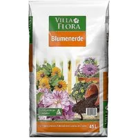 VILLA FLORA Blumenerde 45l Pflanzerde Gartenerde Pflanzenerde anwendungsfertig