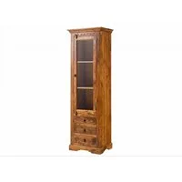 Massivmoebel24 Standvitrine OXFORD (Vitrine Akazie 60x44x190 honig lackiert OXFORD #0528) Vitrine Akazie 60x44x190 honig lackiert OXFORD #0528