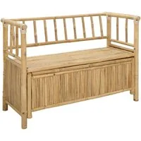 vidaXL Gartenbank Garten-Aufbewahrungsbank 110 x 47 x 80 cm Bambus Natur (1-St)
