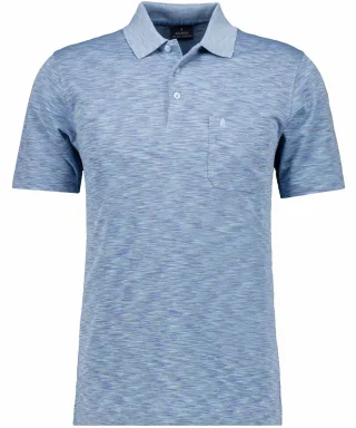 RAGMAN - Softknit-Polo space dye blau meliert - Gr. - L