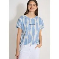CECIL Kurzarmshirt Sommershirt im Ausbrenner-Look mit Wording