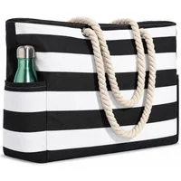 MOPUEA Strandtasche Wasserdichte XXL-Strandtasche mit Reißverschluss ideal für Urlaub (Strandtasche Groß mit Reißverschluss Handtasche Damen, 1-tlg., Familie Reisetasche Tote Bag Saunatasche Badetasche Shopper), Familie Reisetasche Tote Bag Saunatasc
