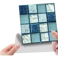 Coonoor Fliesenaufkleber Fliesen Mosaik Wandfliese 20 Stück 10x10cm, Selbstklebend PVC (20 St), Hitzebeständig, Sehr starke Klebefähigkeit, für Küche, Bad und Subway