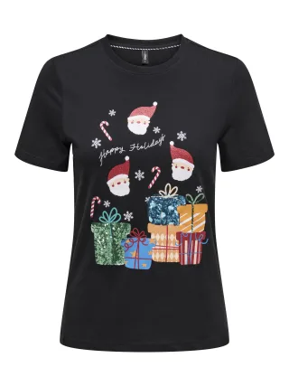 ONLY - ONLXMAS YRSA CHRISTMAS S/S TOP JRS Black - Gr. - XS