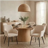 IDIMEX Esszimmerstuhl VERONA (2 St), Polsterstuhl 2er Set mit Armlehnen und weichem Cordbezug Beige