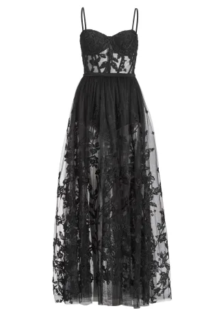 hey kyla - Tüllkleid mit semitransparentem Rock und kurzer Jerseyhose black - Gr. - 32