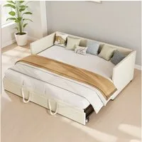 Simurq Schlafsofa Ausziehbares Schlafsofa, Gästebett mit Armlehnen, Tagesbett, Daybett Schlafsofa mit Ausziehbett 90/180x200cm Samt Bezug