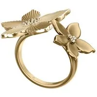 Fossil Fingerring Schmuck Geschenk Edelsthal Ring Blume Sutton, mit Glasstein