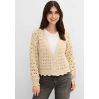 bonprix Ajourstrickjacke Oversize-Passform, mit Lochstrickmuster, im Casual Stil