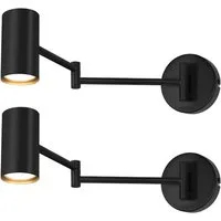 Nettlife Wandleuchte Wandstrahler Weiß Innen GU10 Schlafzimmer Modern Schwenkbar Metall, Schwenkbar, ohne Leuchtmittel, Langer Arm Schwenkbar Wandbeleuchtung für Wohnzimmer Flur