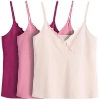 The Set Trägertop The Set verkürzte Camisoles mit Rüschen, 3er-Pack (3-tlg)