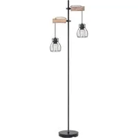 GLOBO LIGHTING Stehlampe MINA, ohne Leuchtmittel, Stehleuchte, Wohnzimmer, Holz, Design Leuchte