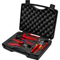 Werkzeugkoffer Photovoltaik, für Solar-Steckverbinder MC4, Werkzeug-Set schwarz, 7-teiliges Sortiment, für Kabel bis 10mm²