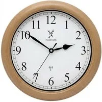 Holzwerk Funkwanduhr Designer Loft Funk Holz Wand Uhr, braun, beige, weiß (Nahezu lautloses Uhrwerk, analog, 35 cm)