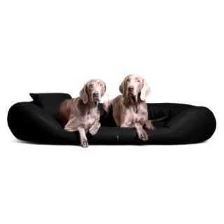 Tierlando ® Orthopädisches Hundebett SAMMY | Pflegeleichtes Kunstleder | L-XXXXL schwarz 1,4 m, 30 cm, 1,05 m