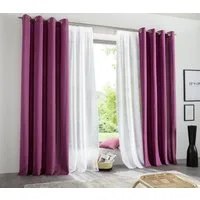 OTTO home Vorhang Raja (2 St), Ösen, blickdicht, Polyester, einfarbig, Einfache Montage, Pflegeleicht, Ösen, 2 er Pack, uni