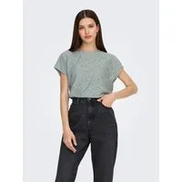 ONLY Kurzarmshirt ONLSMILLA LIFE S/S TOP JRS NOOS regular fit, modisch, Single Jersey, Materialmix, Rundhals