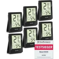 MAVORI Hygrometer und Thermometer digital mit sehr präzisen Messwerten, (6-St), Thermometer mit Luftfeuchtigkeit