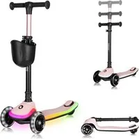 lionelo Dreiradscooter MEY, LED-Deck/Faltbare Lenkstange/Tragegriff/50 kg