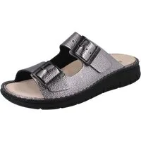 Finn Comfort FINN COMFORT FINNCO Cayman Soft Damen Pantolette steel Glattleder - Pantolette Wechselfußbett